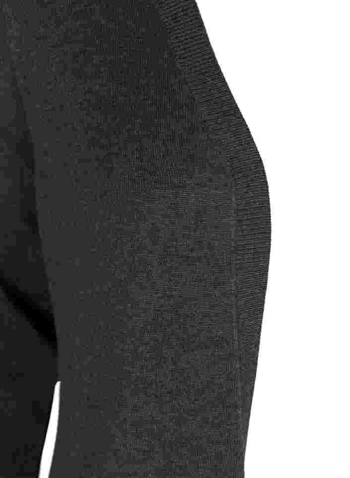 Lang strikcardigan i viskosemix, Dark Grey Melange, Packshot image number 2
