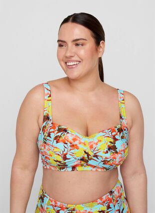 Printet bikini overdel, Bright Flower, Model image number 0