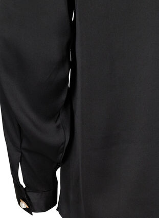 Skjortebluse med rund halsudskæring, Black, Packshot image number 3