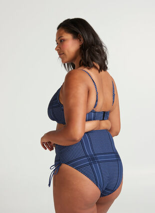 Printet bikini overdel med bøjle, Indigo Scarf Print, Model image number 1