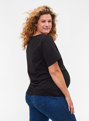 Kortærmet graviditets t-shirt i bomuld, Black, Model image number 1