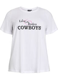 T-shirt med motiv, Hvid