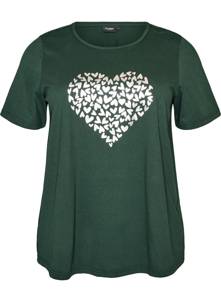 T-shirt med motiv, Gr&oslash;n, Packshot image number 0