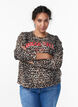 Sweatshirt med leopardmønster og statement-print, Brun, Model image number 0