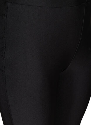 Shiny leggings med baglommer og høj talje, Black, Packshot image number 2