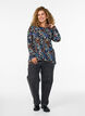 M&oslash;nstret bluse med lange &aelig;rmer, Bl&aring;, Model image number 1