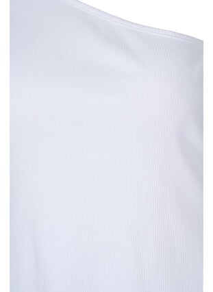 One-shoulder top i bomuld, Bright White, Packshot image number 2