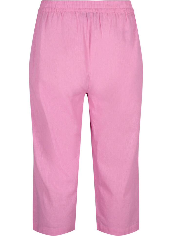 7/8 bukser i bomuldsmix med hør, Rosebloom, Packshot image number 1