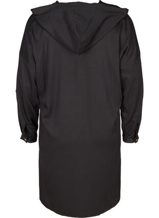 Viskose tunika med hætte, Black, Packshot image number 1