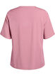 Kort&aelig;rmet v&aelig;vet bluse med rund hals, Lyser&oslash;d, Packshot image number 1