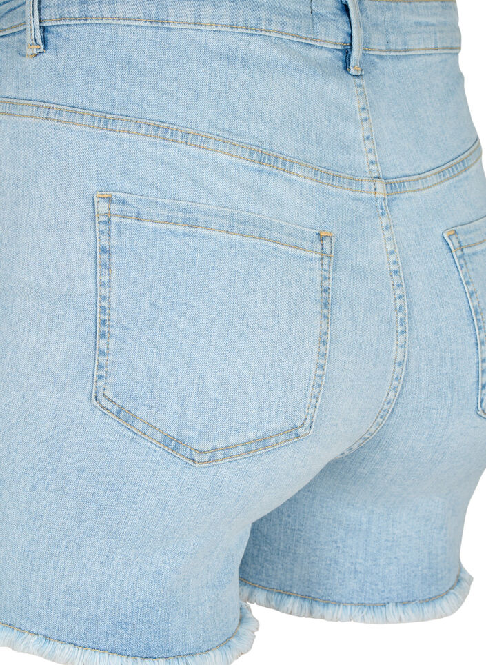 Denimshorts med sliddetaljer, Light Blue Denim, Packshot image number 3