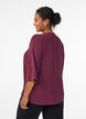 Skjortebluse med V-udsk&aelig;ring og 3/4-&aelig;rmer, R&oslash;d, Model image number 2