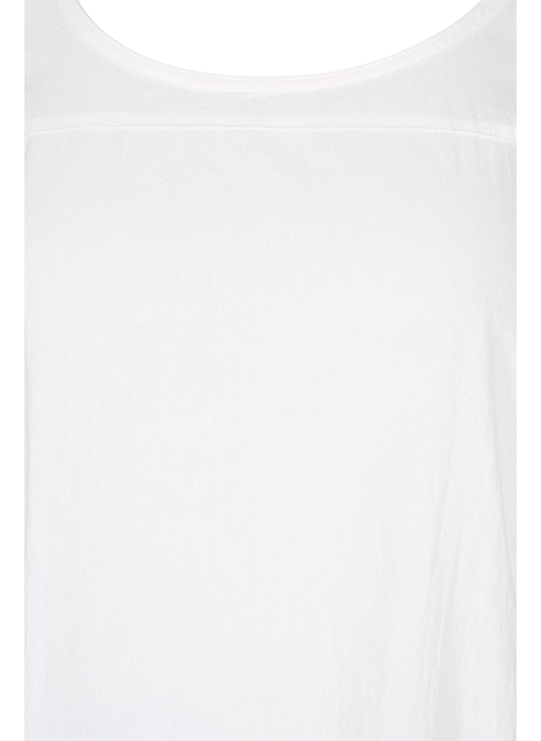 ZizziKort&aelig;rmet kjole i bomuld, Hvid, Packshot image number 2