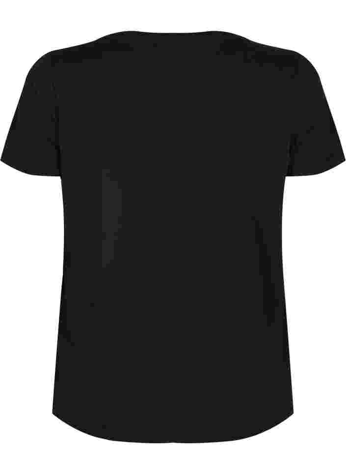 Trænings t-shirt med print, Black w. White, Packshot image number 1