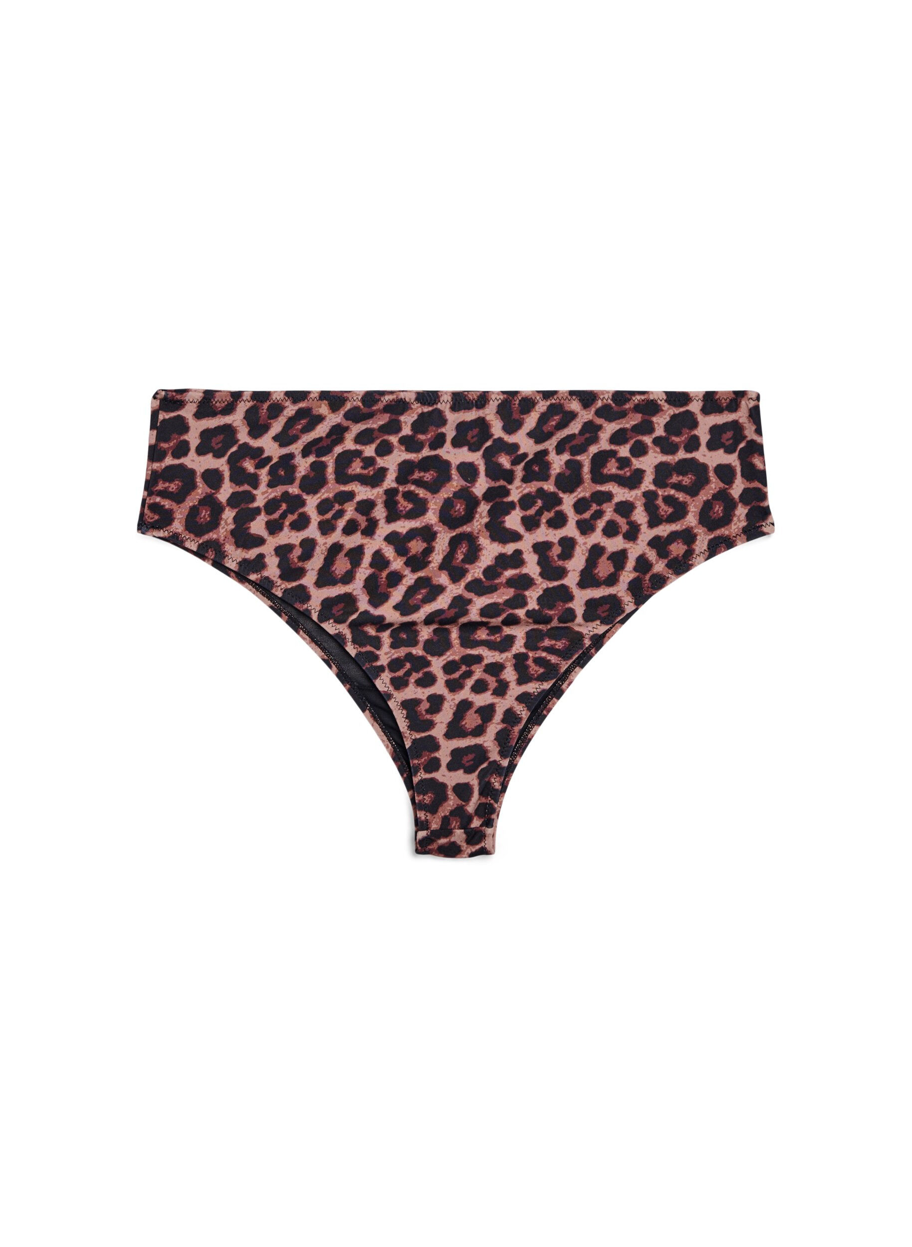 Zizzi Leopard brazilian bikiniunderdel, Beige, Packshot image number 1