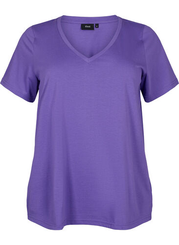 Kortærmet t-shirt med v-udskæring, Ultra Violet, Packshot image number 0