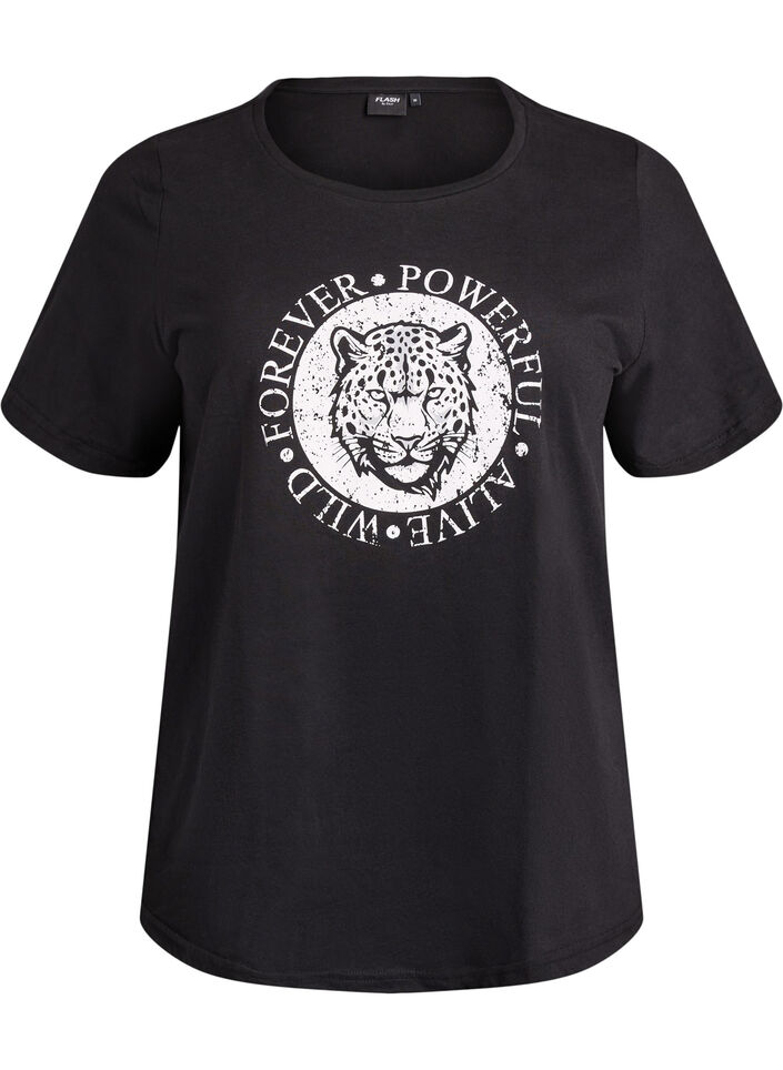 T-shirt med motiv, Sort, Packshot image number 0