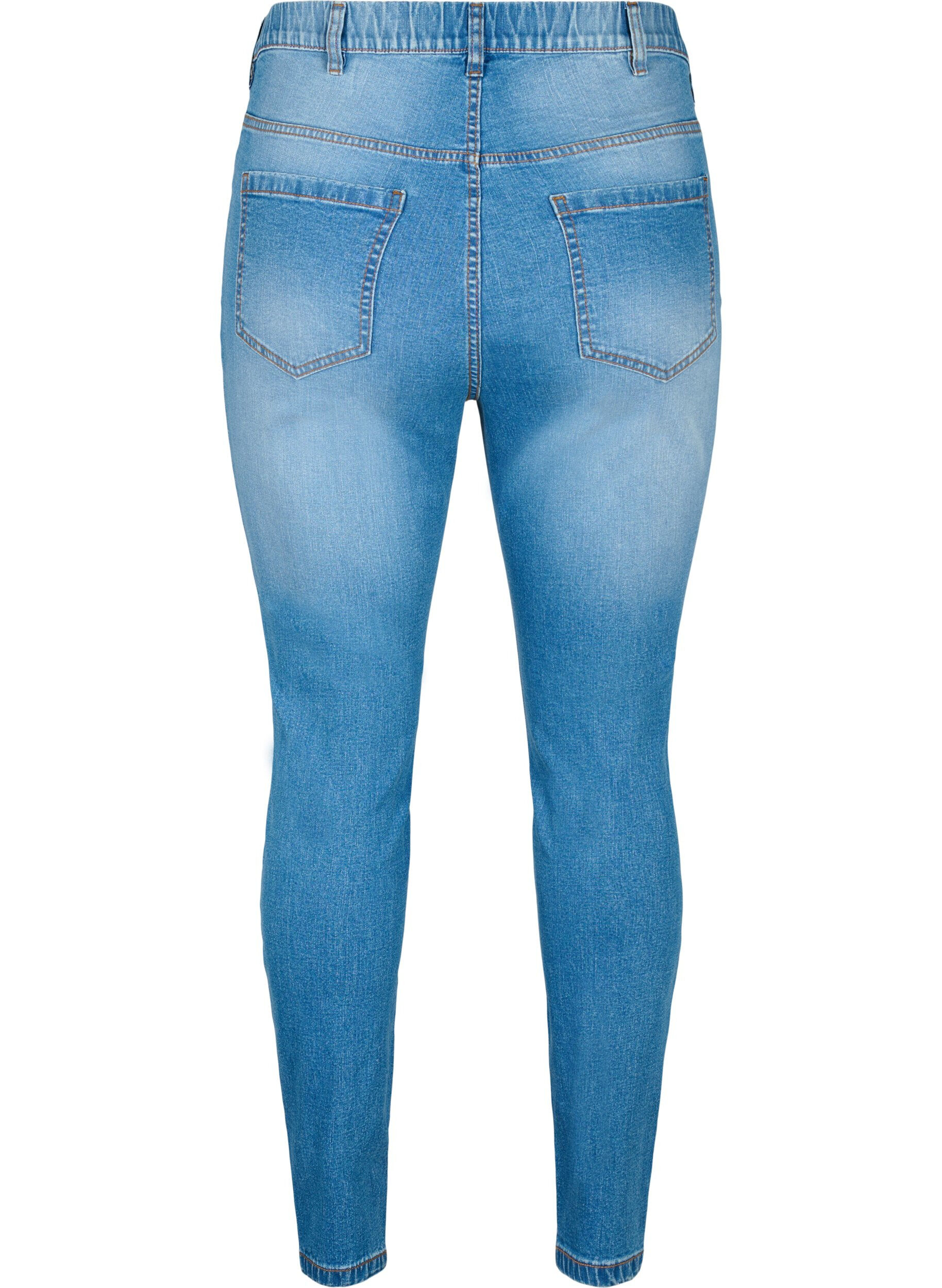 Zizzi Jeggings med baglommer, Blue denim, Packshot image number 1