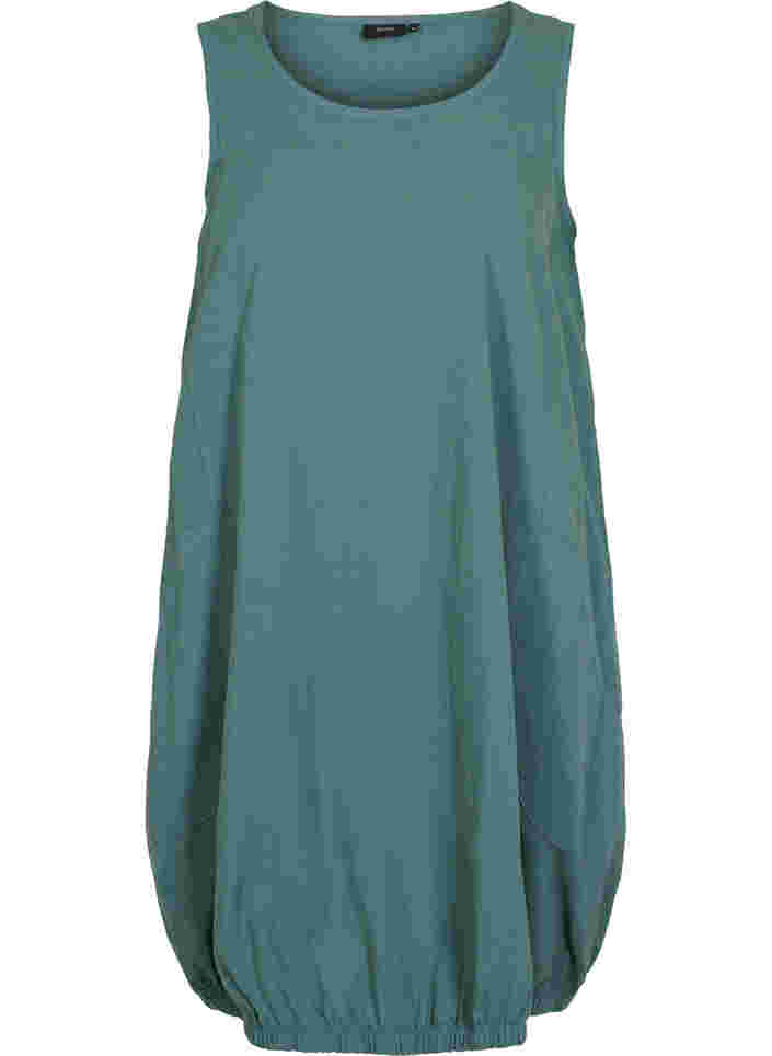 Ærmeløs kjole i bomuld, Sea Pine, Packshot image number 0