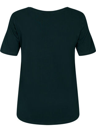Ensfarvet basis t-shirt i bomuld, Scarab, Packshot image number 1