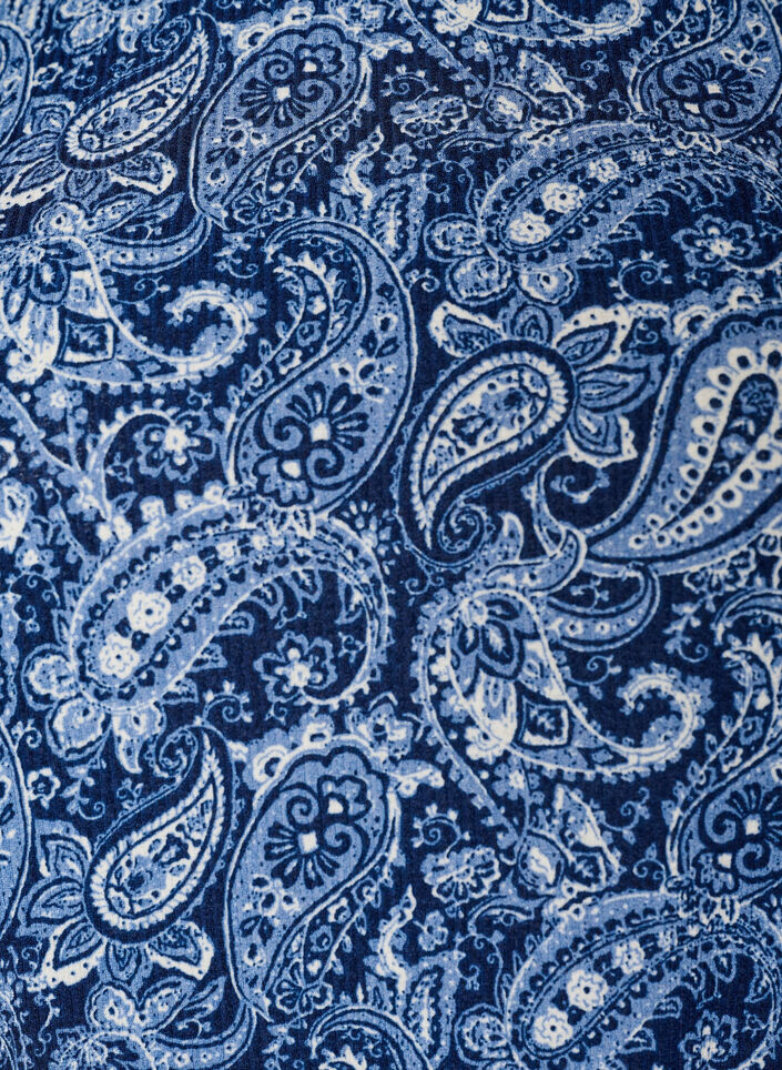 M&oslash;nstret bluse med korte &aelig;rmer, Bl&aring;, Packshot image number 2