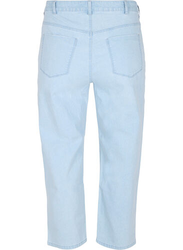 Straight fit Vera jeans med ankellængde og striber, Light blue denim, Packshot image number 1