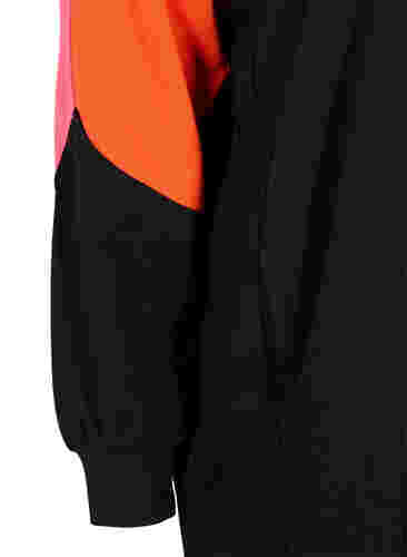 Sweatkjole med colorblock og lommer, Black, Packshot image number 3