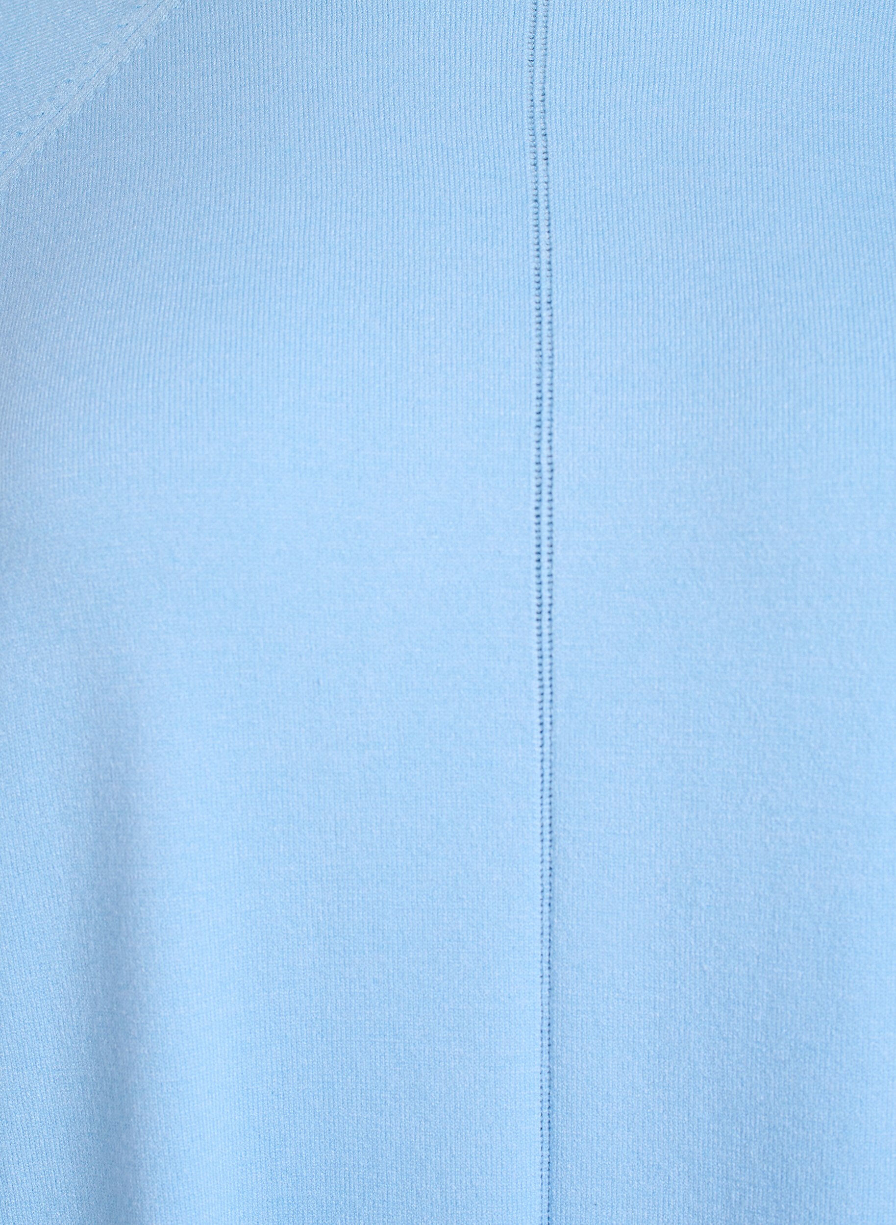 ZizziStrikbluse med rund hals og strikket m&oslash;nster, Bl&aring;, Packshot image number 2