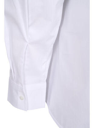 Stribet skjorte i bomuldsblanding, Bright White, Packshot image number 3