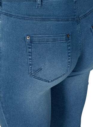 Slim fit Emily jeans med normal taljehøjde, Blue denim, Packshot image number 3