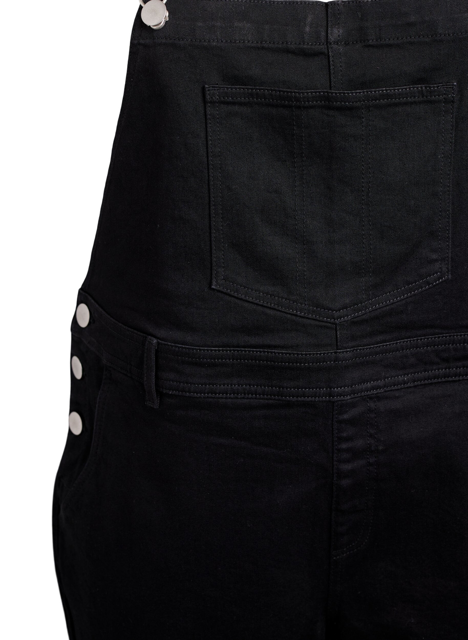 Zizzi Overalls-shorts i denim, Sort, Packshot image number 2