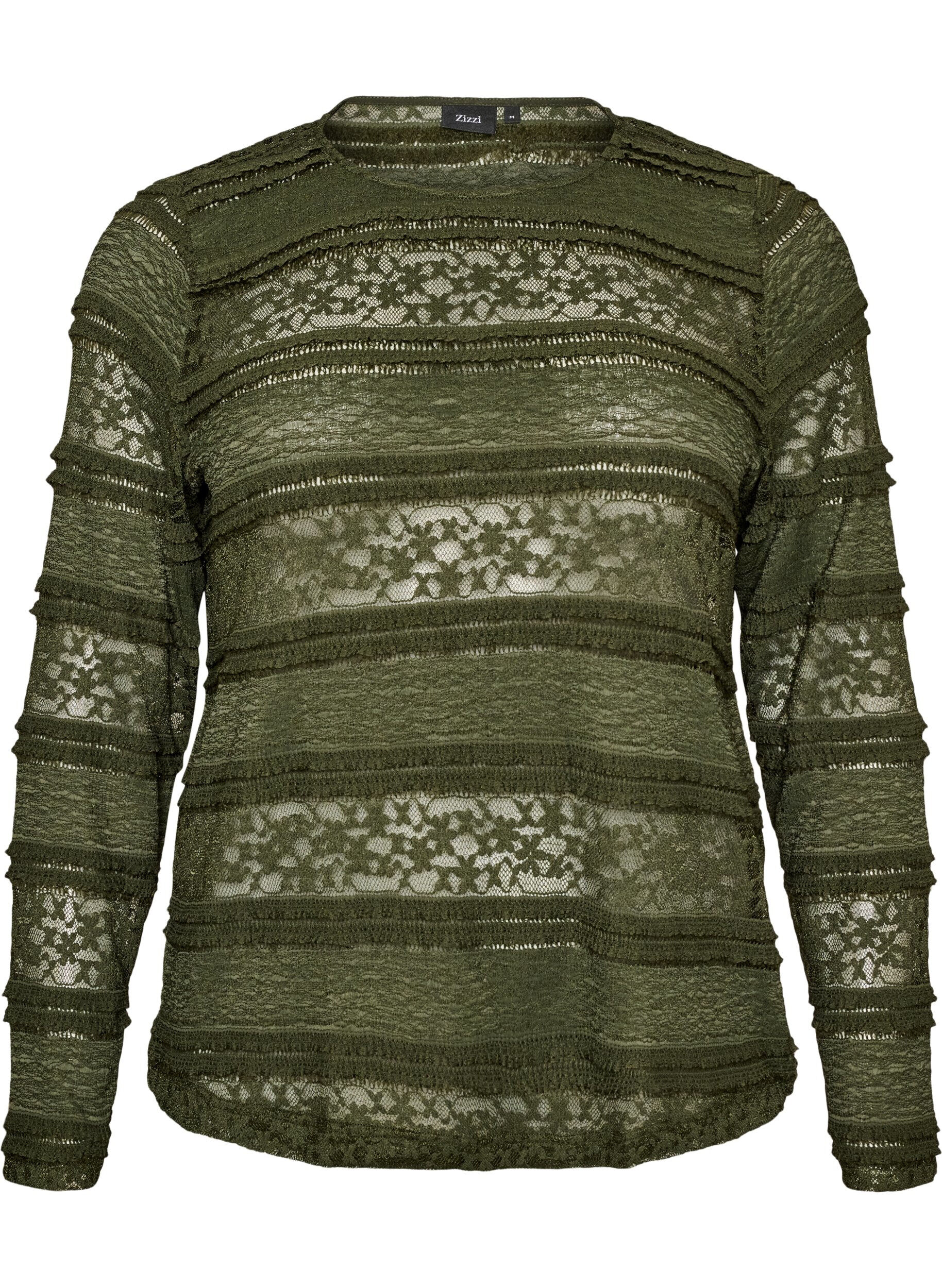 ZizziBlondebluse med lange &aelig;rmer, Gr&oslash;n, Packshot image number 0