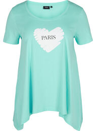 Kortærmet bomulds t-shirt med a-form , Aqua Sky PARIS