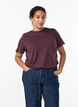 Basis t-shirt i bomuld med rund hals , M&oslash;rk Bordeaux, Model image number 0