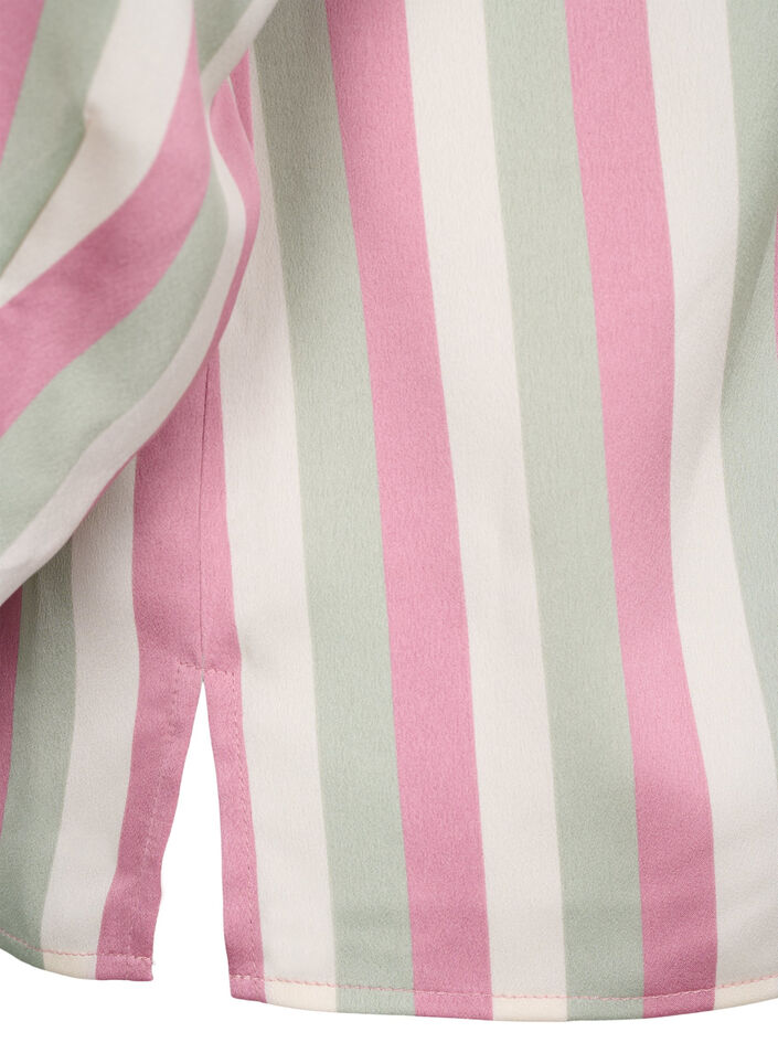 Stribet satinskjorte med krave, Rose Stripe, Packshot image number 4