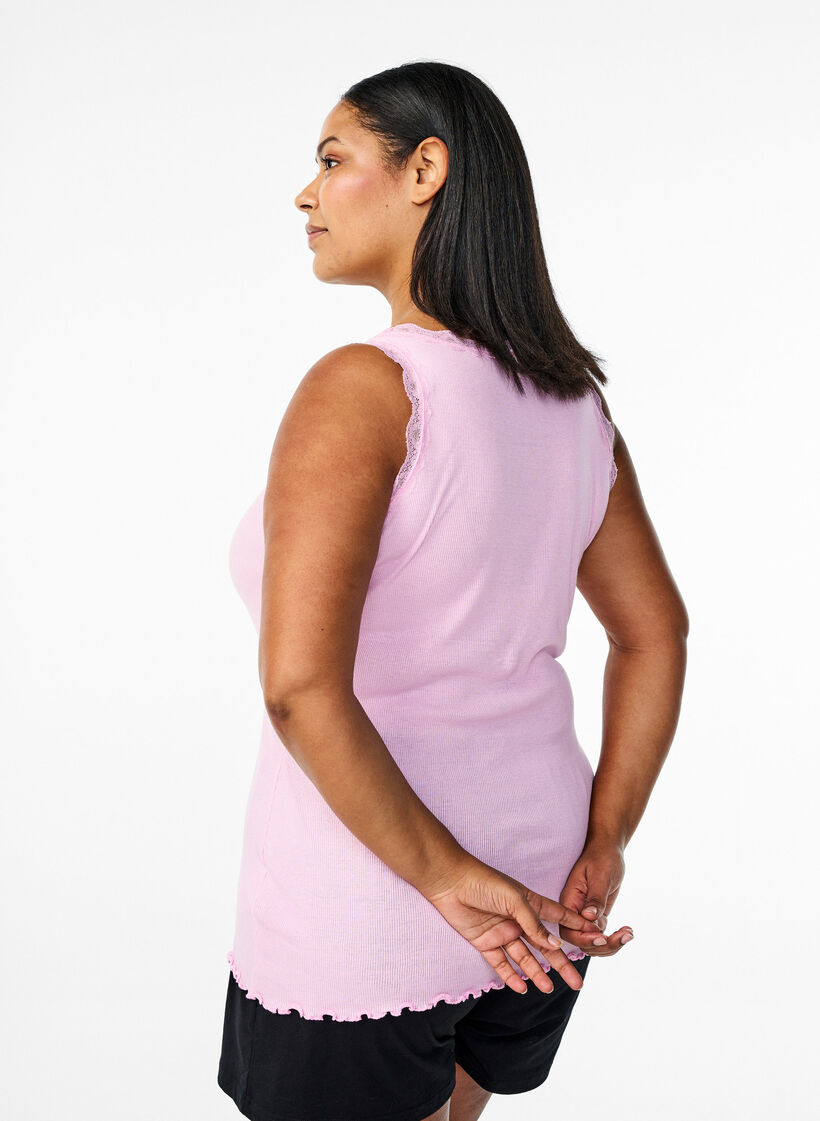 Top med blondekant, Lyser&oslash;d, Model image number 2