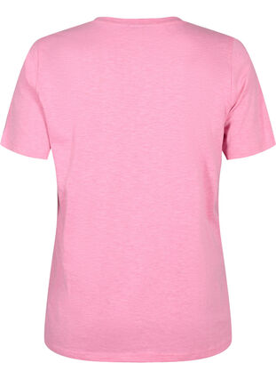 Kortærmet basis t-shirt med v-hals, Rosebloom, Packshot image number 1