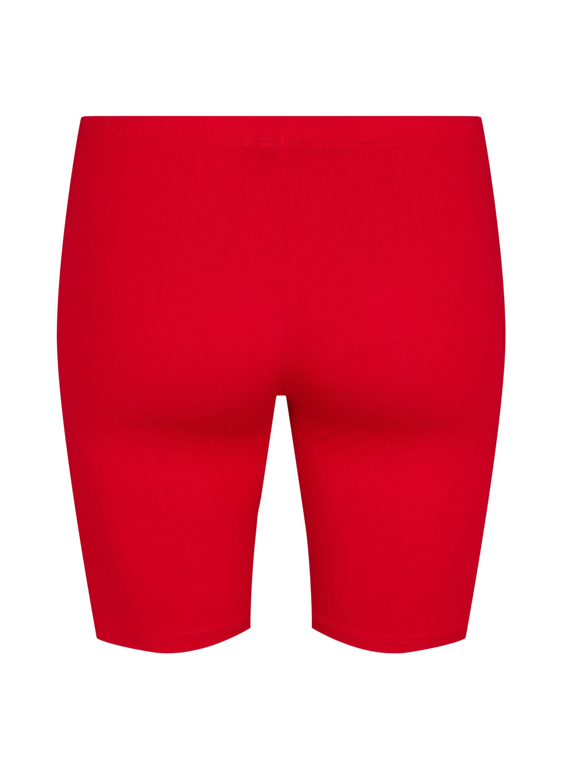 Zizzi Ensfarvede basis cykelshorts, R&oslash;d, Packshot image number 1