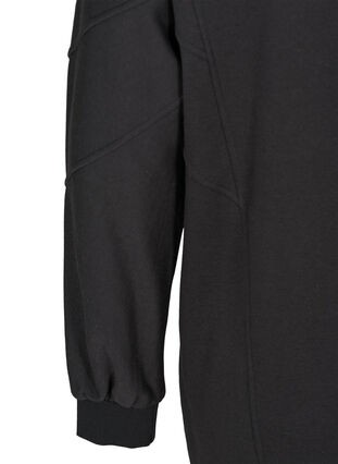Langærmet sweatkjole med hætte, Black, Packshot image number 3