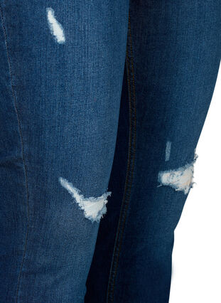 Super slim Amy jeans med slid og høj talje, Dark blue, Packshot image number 3