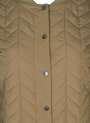 Lang quiltet jakke med knaplukning, Bungee Cord, Packshot image number 2
