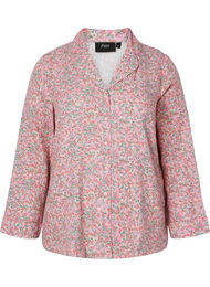 Bomulds natskjorte med blomsterprint, Powder Pink