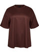 T-shirt med rhinsten og rund hals, Brun, Packshot image number 0