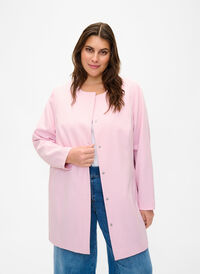 Forårsjakke med skjult knaplukning, Parfait Pink, Model