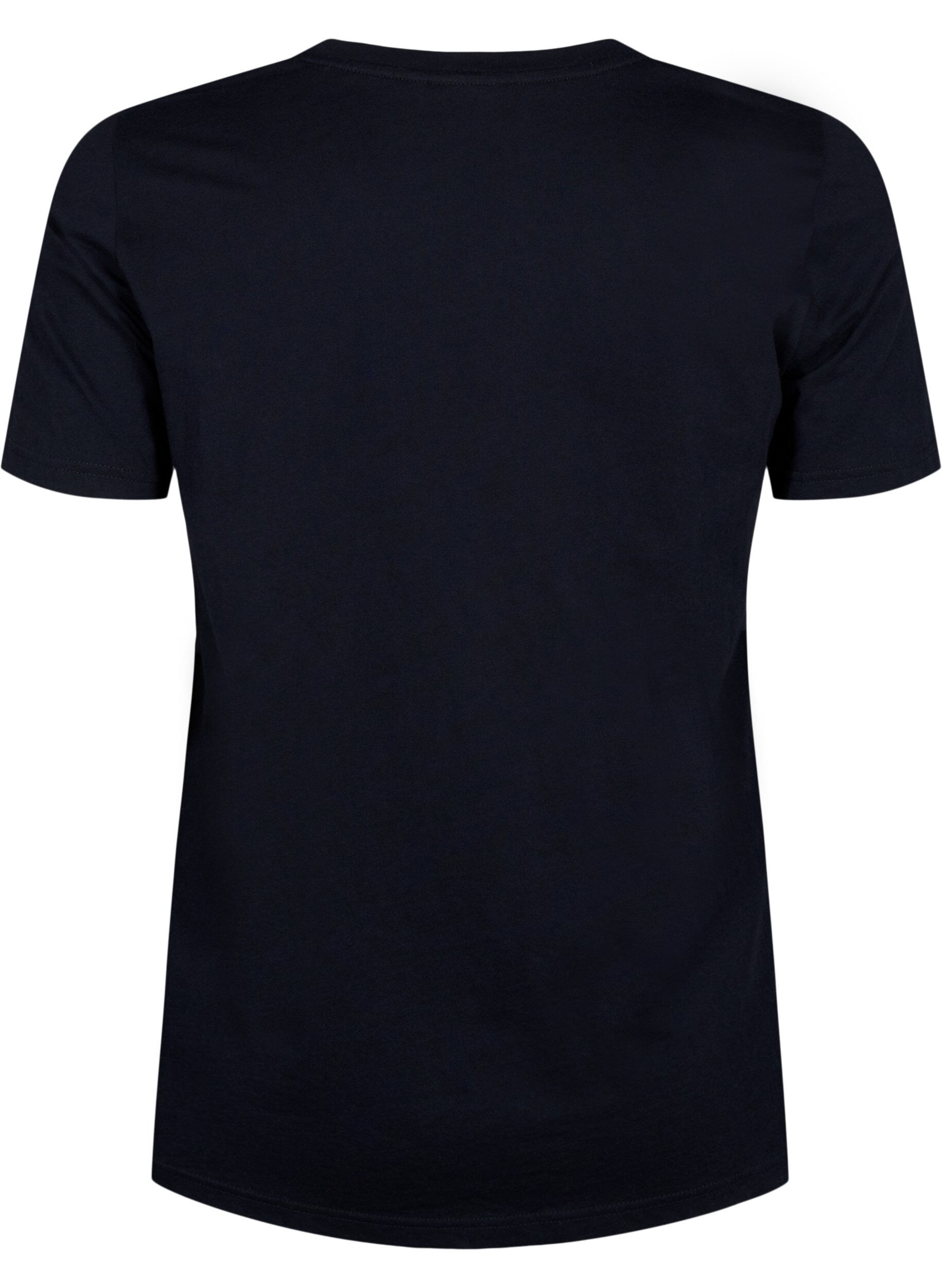 Zizzi Jule t-shirts i 100% bomuld, Black w. Drinks, Packshot image number 1