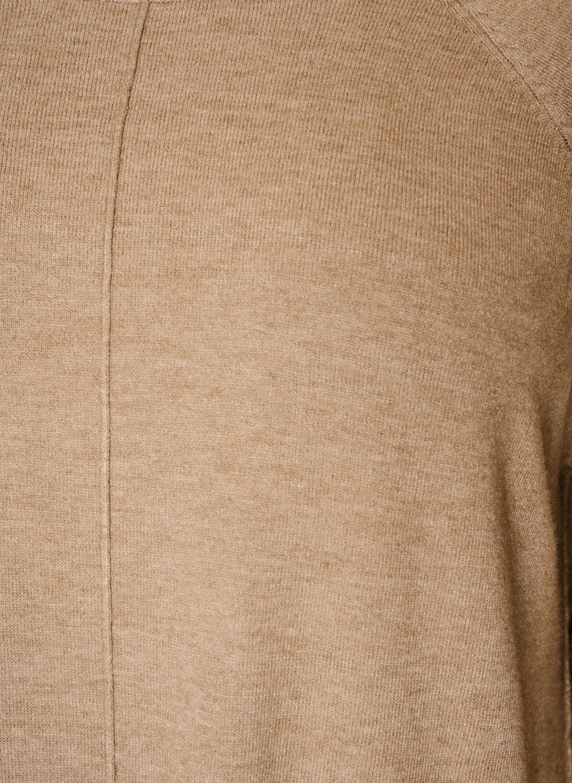 ZizziKort strikkjole med raglan&aelig;rmer og midters&oslash;m, Beige, Packshot image number 2