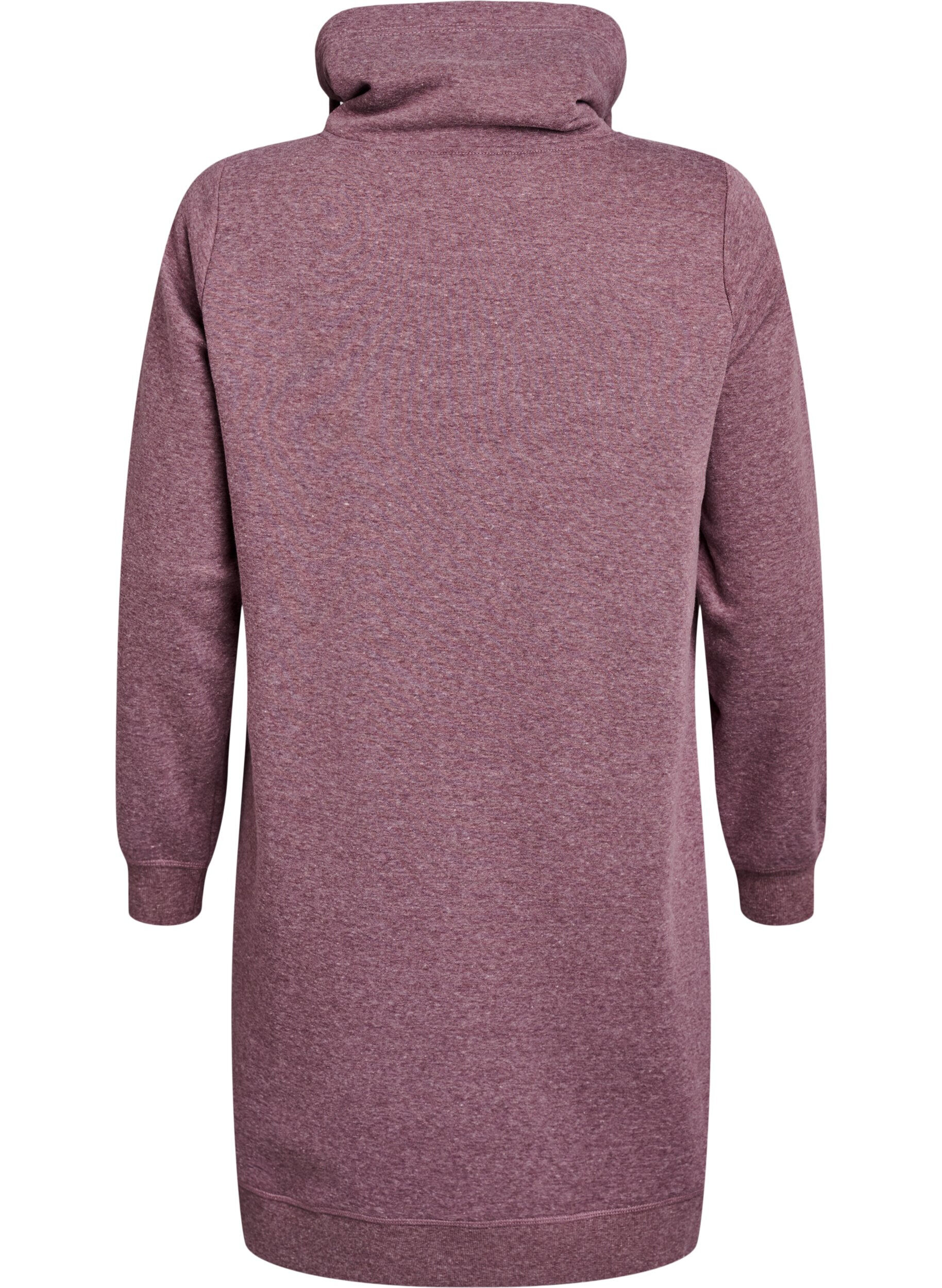 ZizziKort sweatkjole med h&oslash;j krave og lommer, R&oslash;d, Packshot image number 1