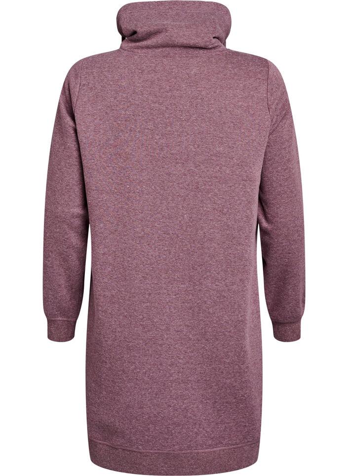 Kort sweatkjole med h&oslash;j krave og lommer, R&oslash;d, Packshot image number 1