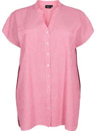 Kortærmet bomuldsskjorte med striber, Beetroot P. Stripe
