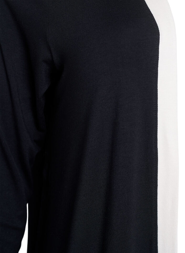 Kort kimono i viskose, Sort, Packshot image number 2